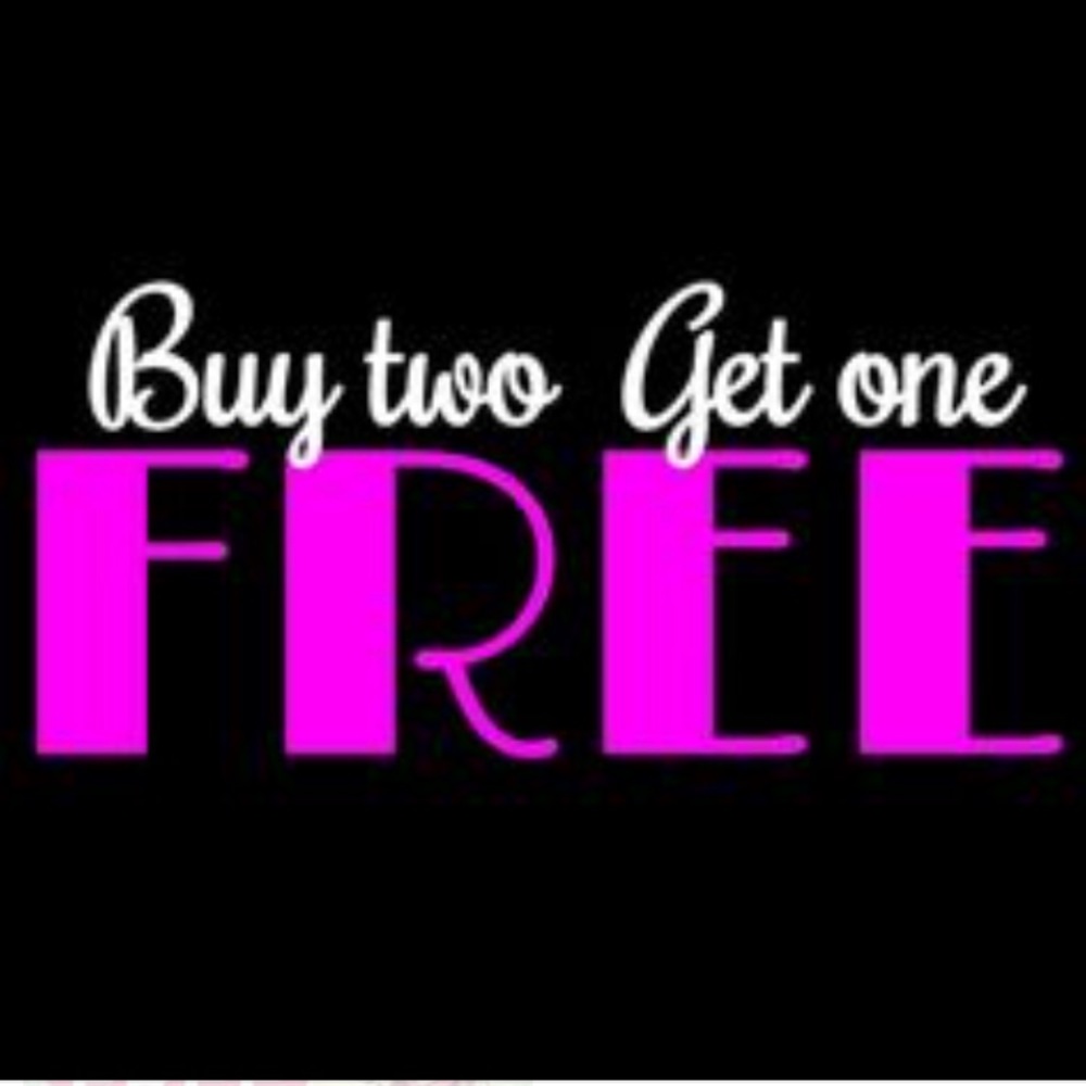 Any items!! But 2 get one free(of equal or lesser)